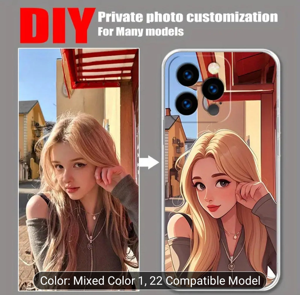 ✨ Custom Cartoon Photo Phone Case – Turn Your Picture Into a Cute Anime Art Case! ✨