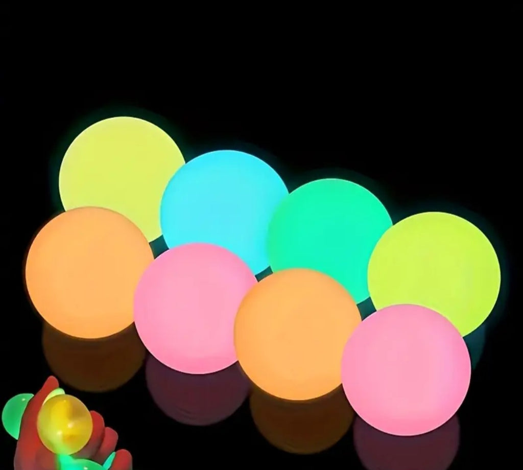 ✨StickyGlow™ Ceiling Bounce Balls – 6-Pack Luminous Edition✨