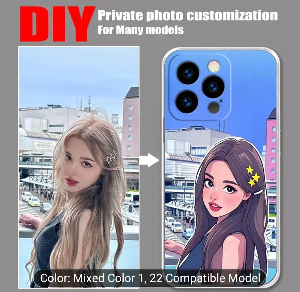 ✨ Custom Cartoon Photo Phone Case – Turn Your Picture Into a Cute Anime Art Case! ✨